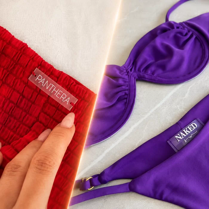 Etiqueta emborrachada moda praia