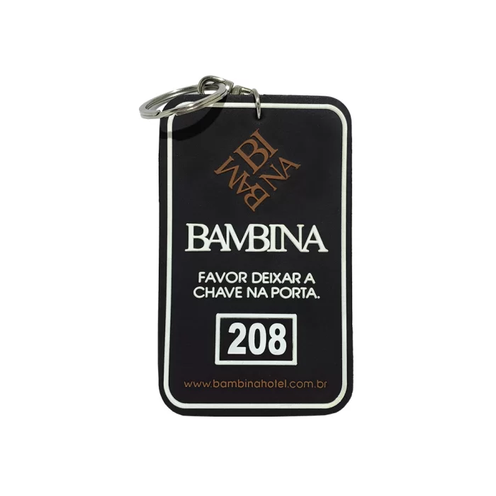 Chaveiro de hotel emborrachado