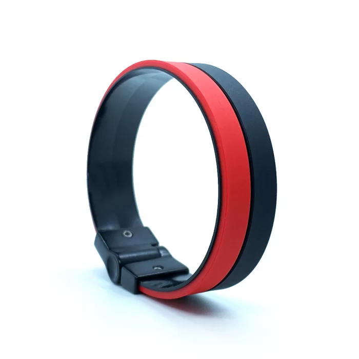 Pulseira Preta e Vermelha com Fecho Magnético